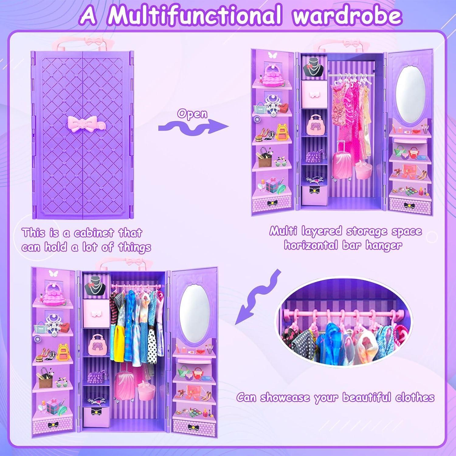 Juego de Ropa y Accesorios para Muñecas BNUZEIYI 65 Piezas