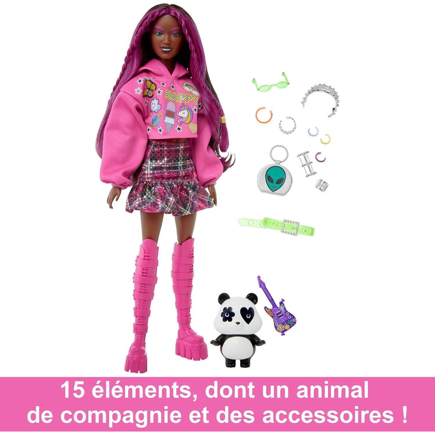 Muñeca Barbie Extra Mattel con accesorios y panda mascota