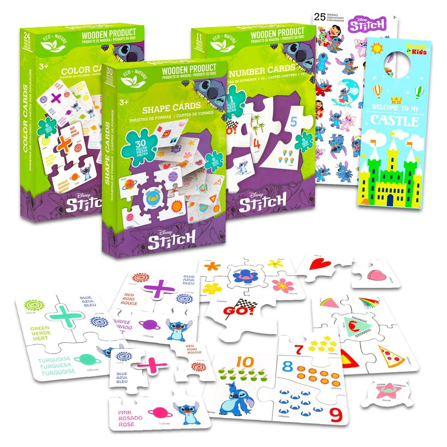 Puzzles Lilo y Stitch para Niños - 3 Tarjetas Educativas