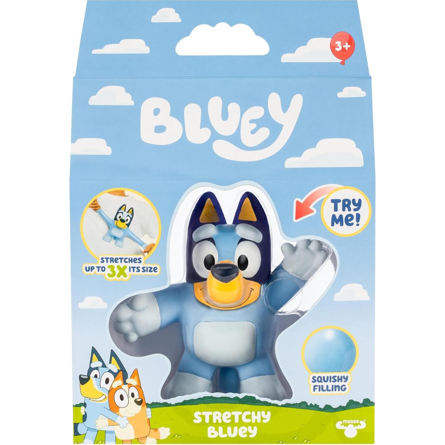Figura Estirable Bluey de Moose Toys - Suave y Blanda