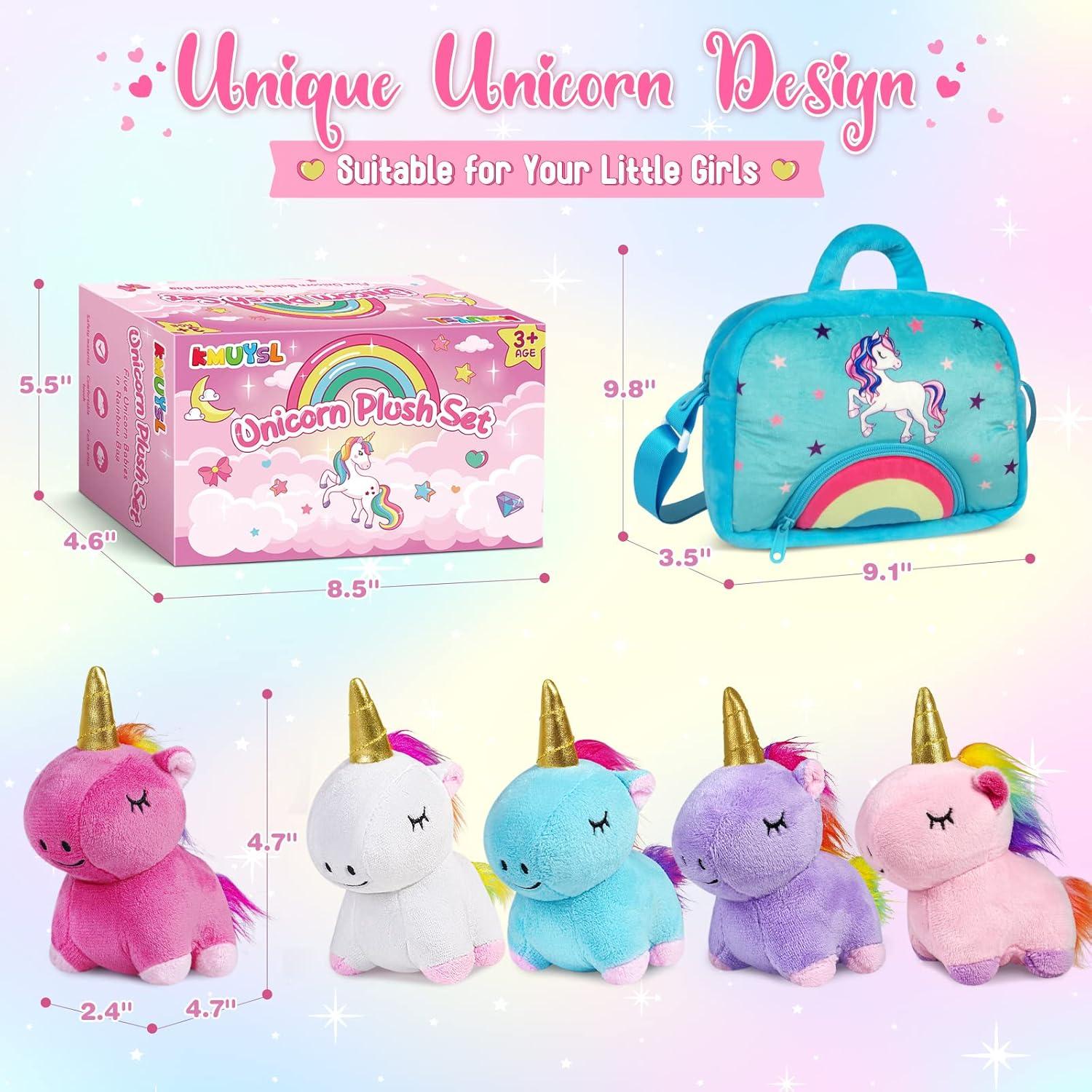Set de Peluches Unicornio KMUYSL - 5 Piezas Suaves