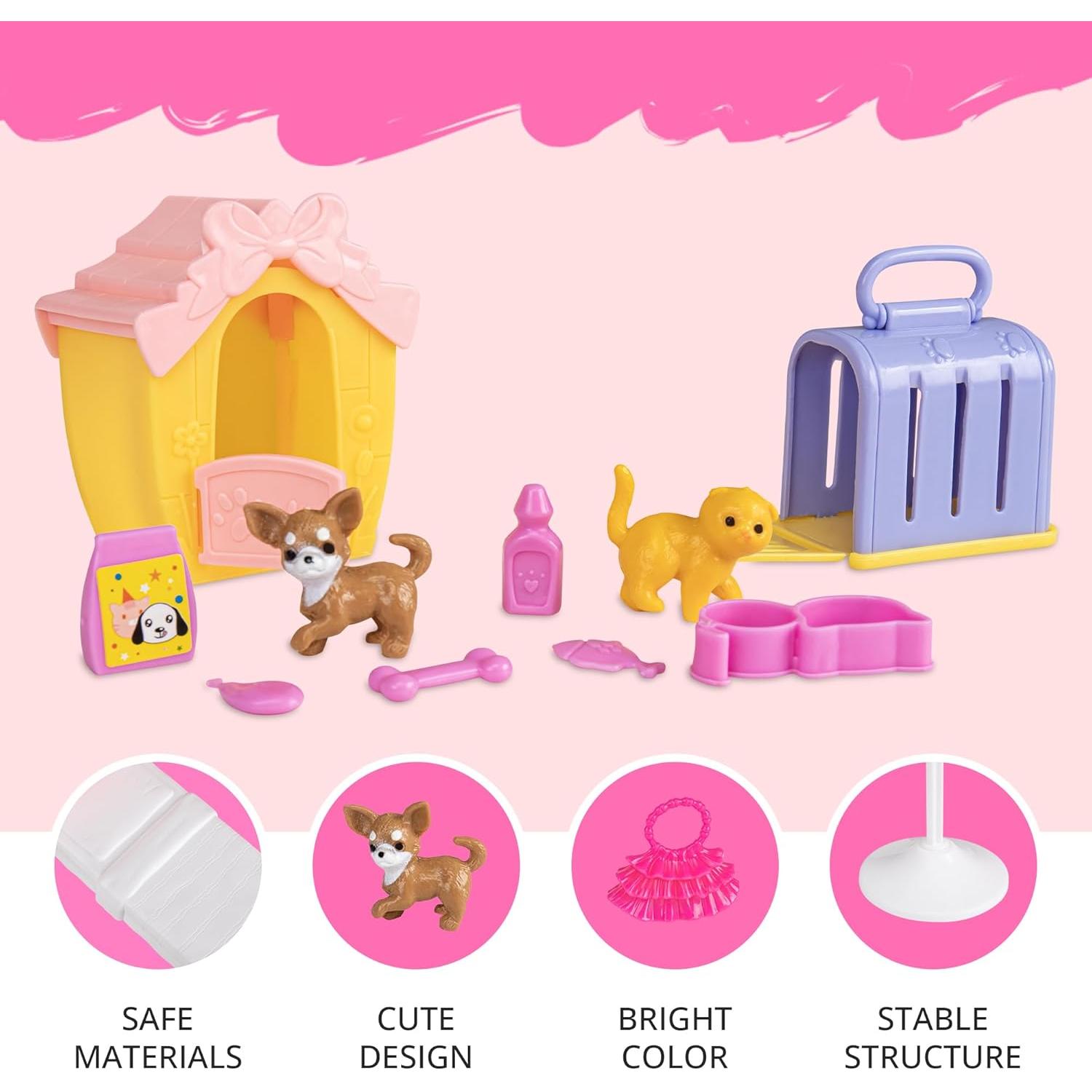 Casa de Muñecas BETTINA Plegable 2 Pisos con Muebles