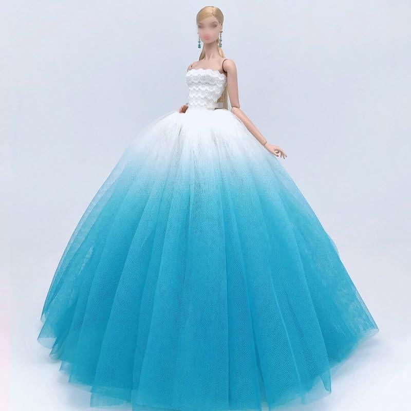 Vestido de Novia Azul y Blanco para Muñeca 29 cm Estilo K