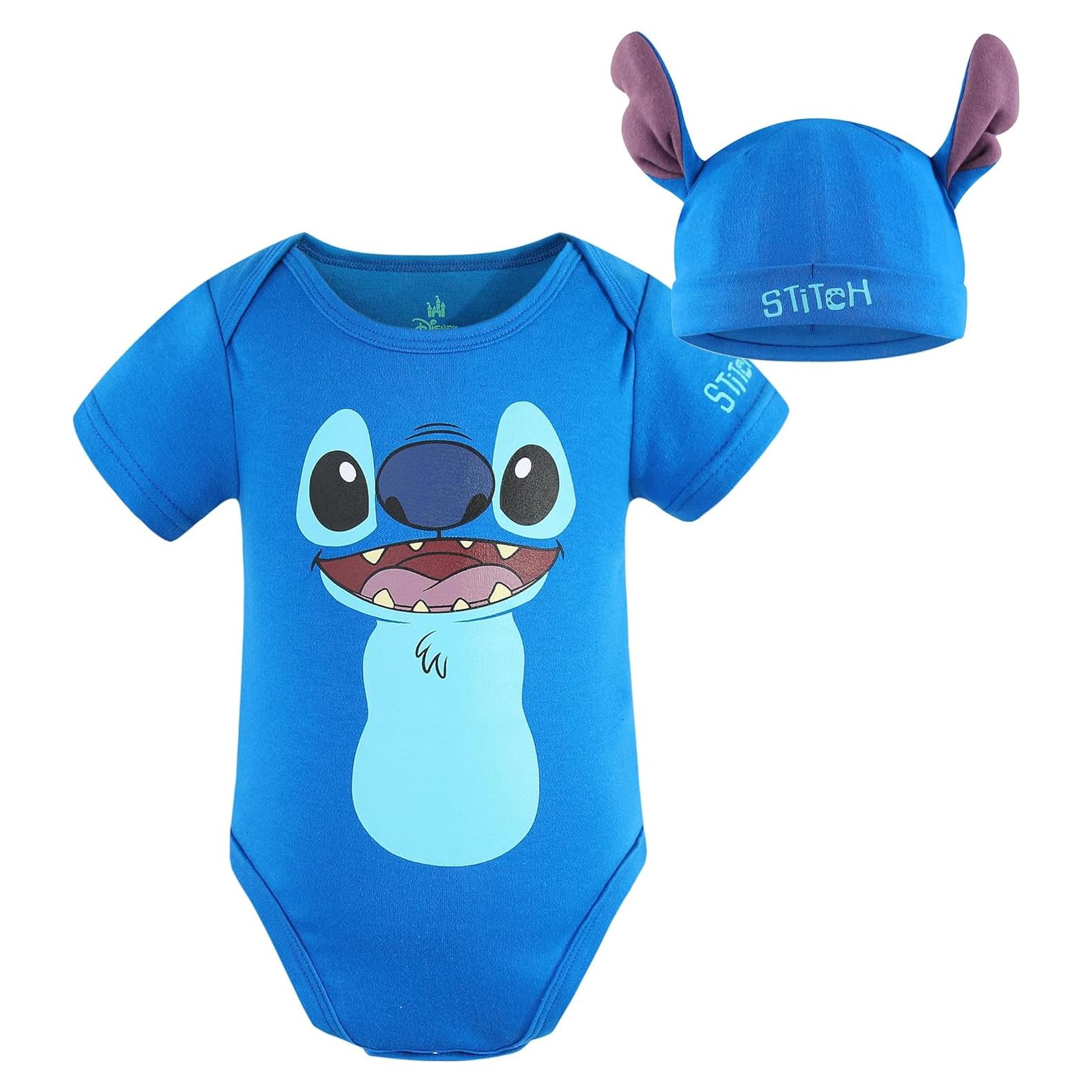 Disney Lilo and Stitch Baby Boys Bodysuit and Cap for Newborn and Infant