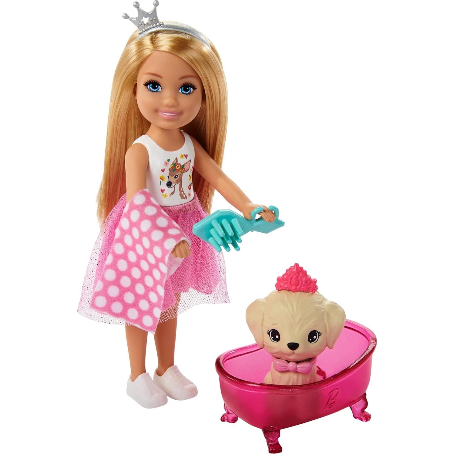Castillo de Mascotas Chelsea Barbie con 4 Mascotas y Accesorios