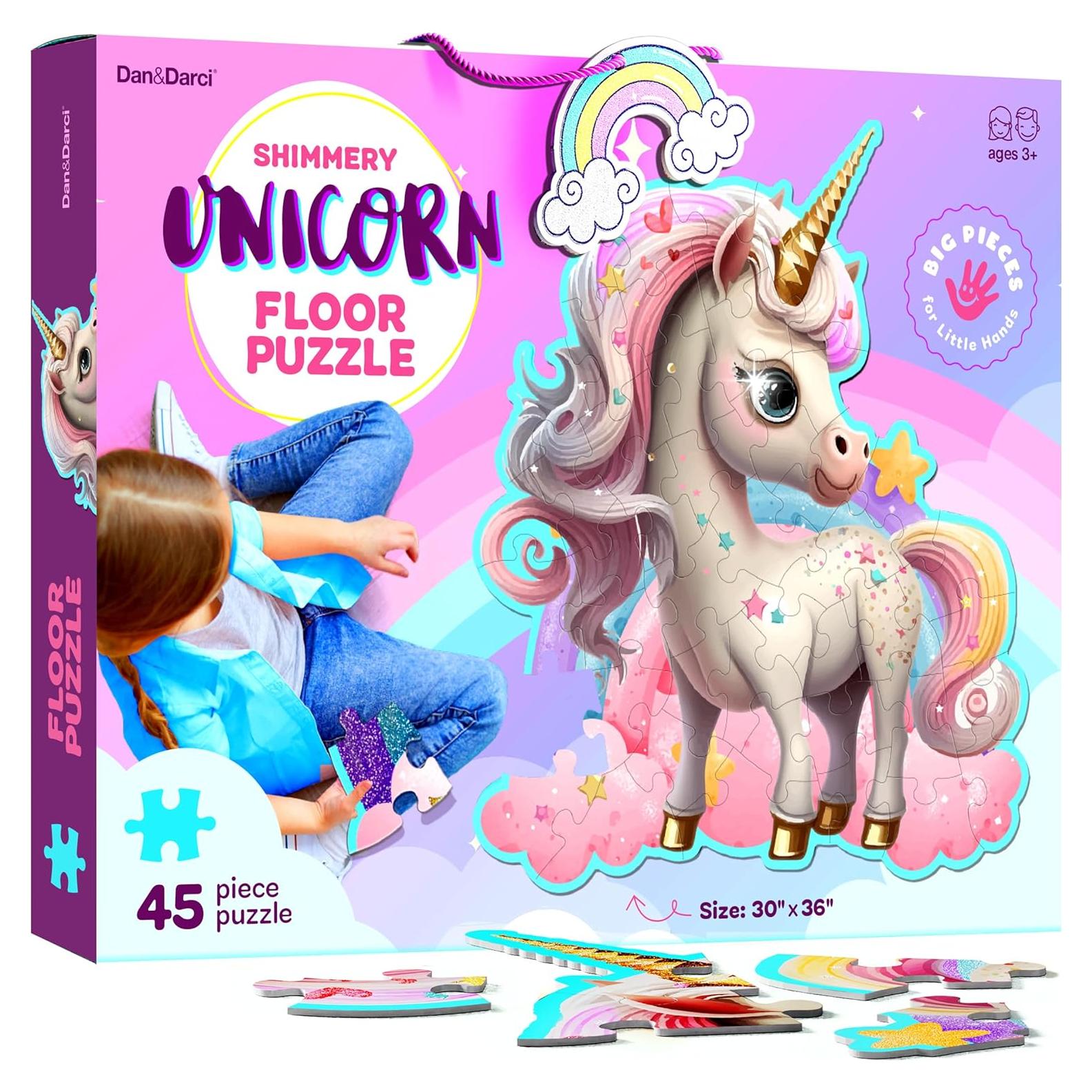 Rompecabezas de Piso Unicornio Dan&Darci 45 Piezas 3-6 Años
