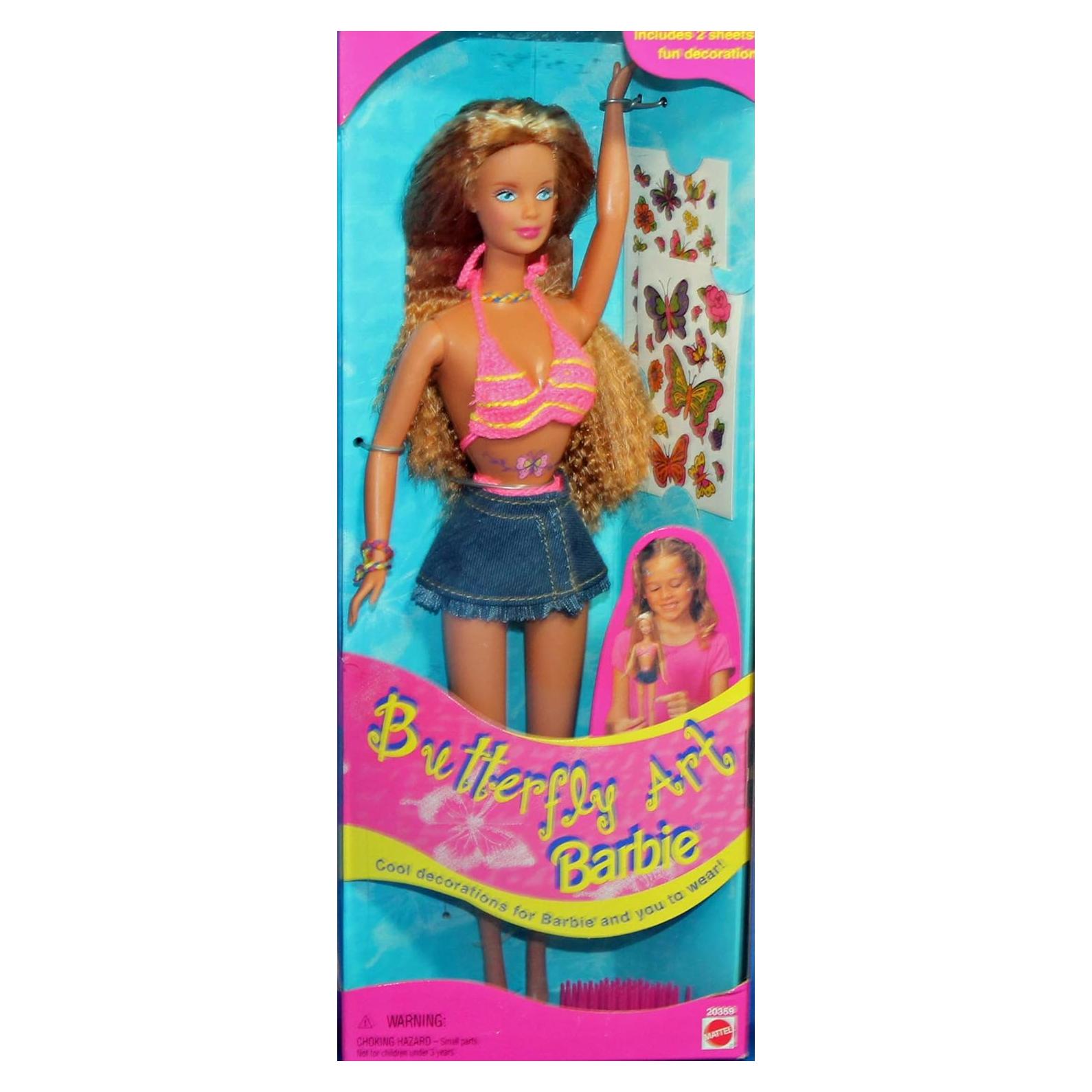 Muñeca Barbie Arte Mariposa Mattel 29 cm con Tatuajes