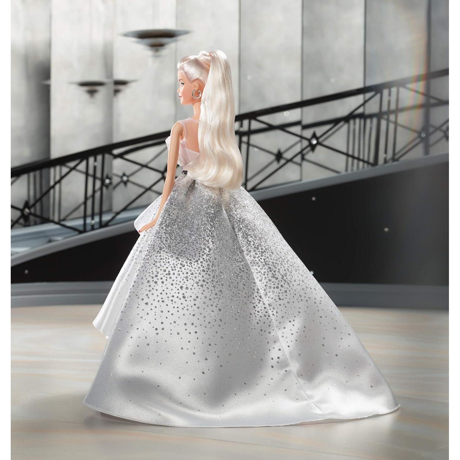 Muñeca Barbie 60 Aniversario Mattel Rubia con Vestido Brillante