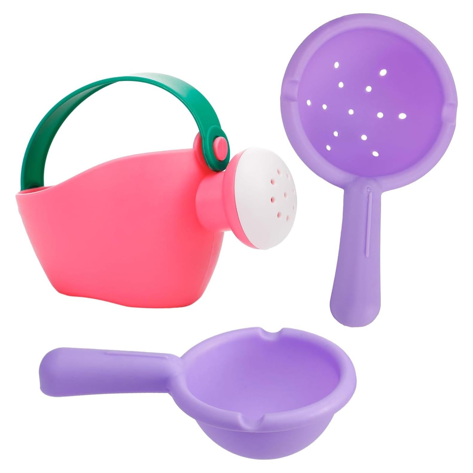 Juguetes de Baño Suaves Biubee 3 Piezas Rosa para Bebés