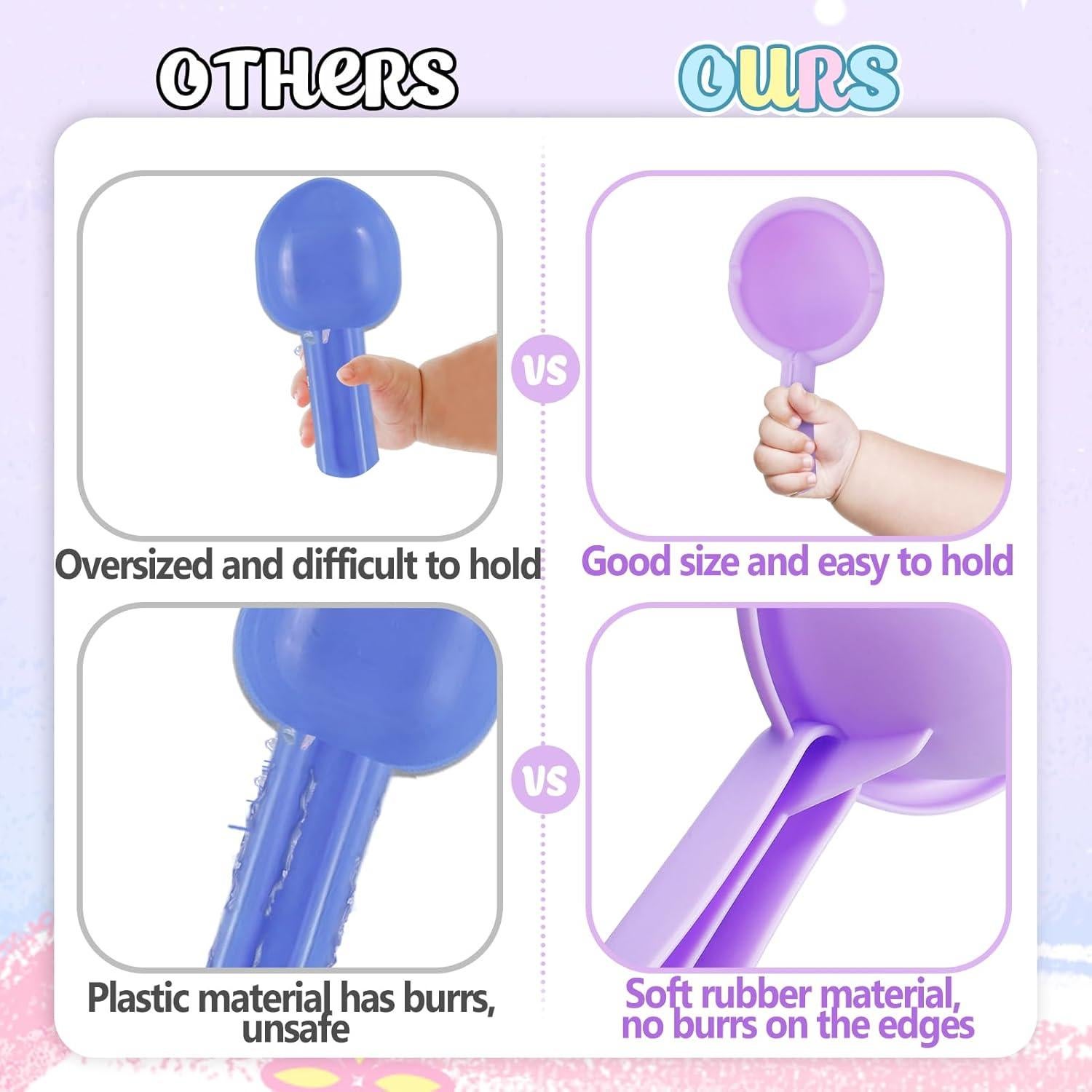 Juguetes de Baño Suaves Biubee 3 Piezas Rosa para Bebés