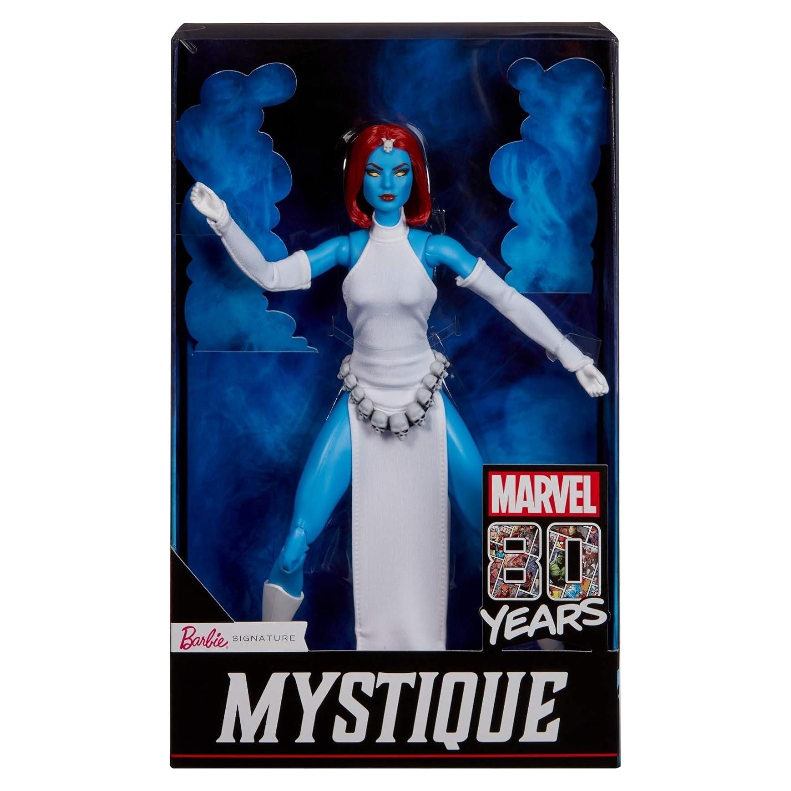 Muñeca Barbie Marvel Mystique 80 Aniversario 34x8x20cm