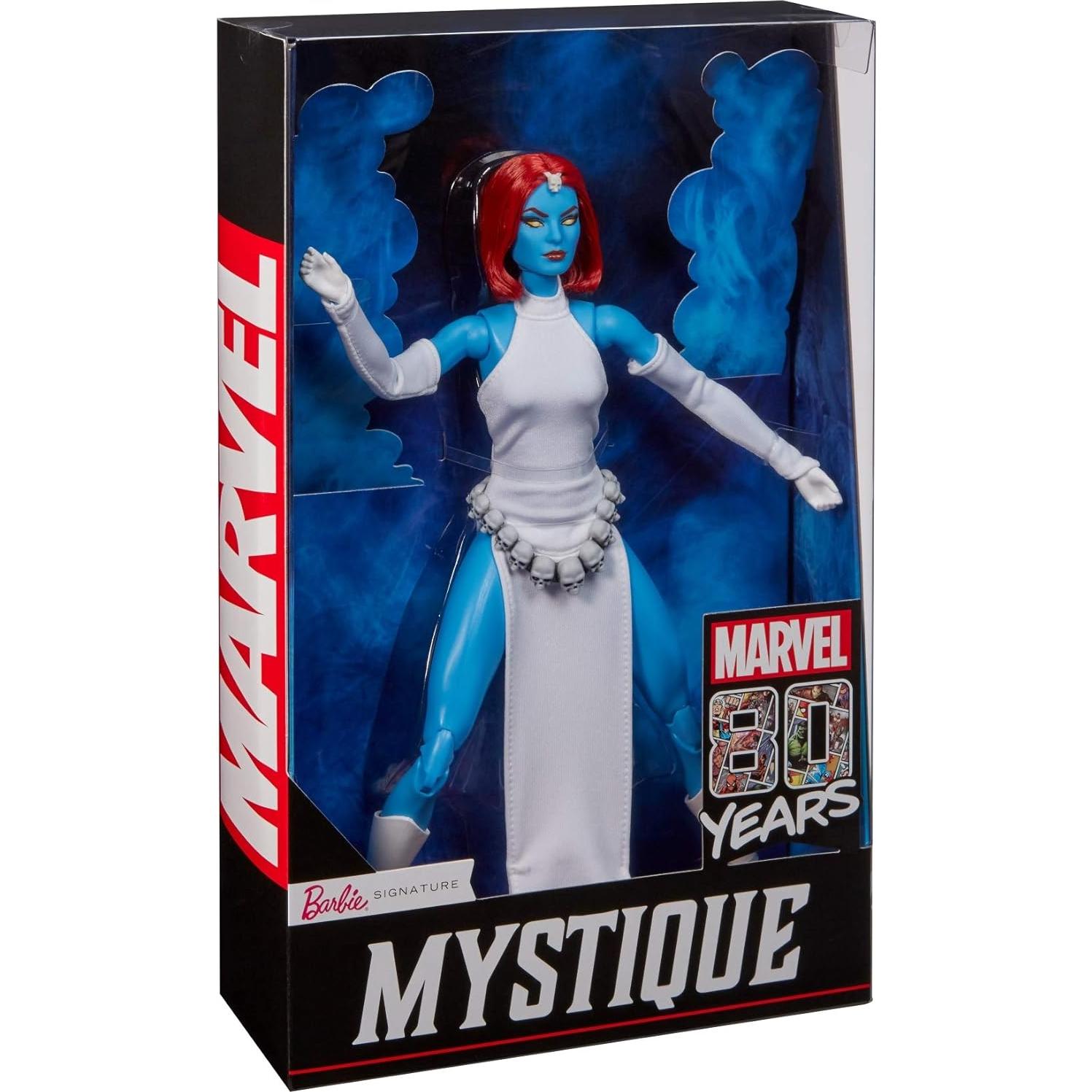 Muñeca Barbie Marvel Mystique 80 Aniversario 34x8x20cm