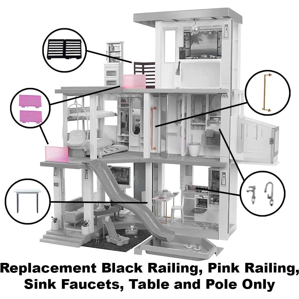 Repuestos Casa de Muñecas Barbie GRG93 - Barandilla y Mesa