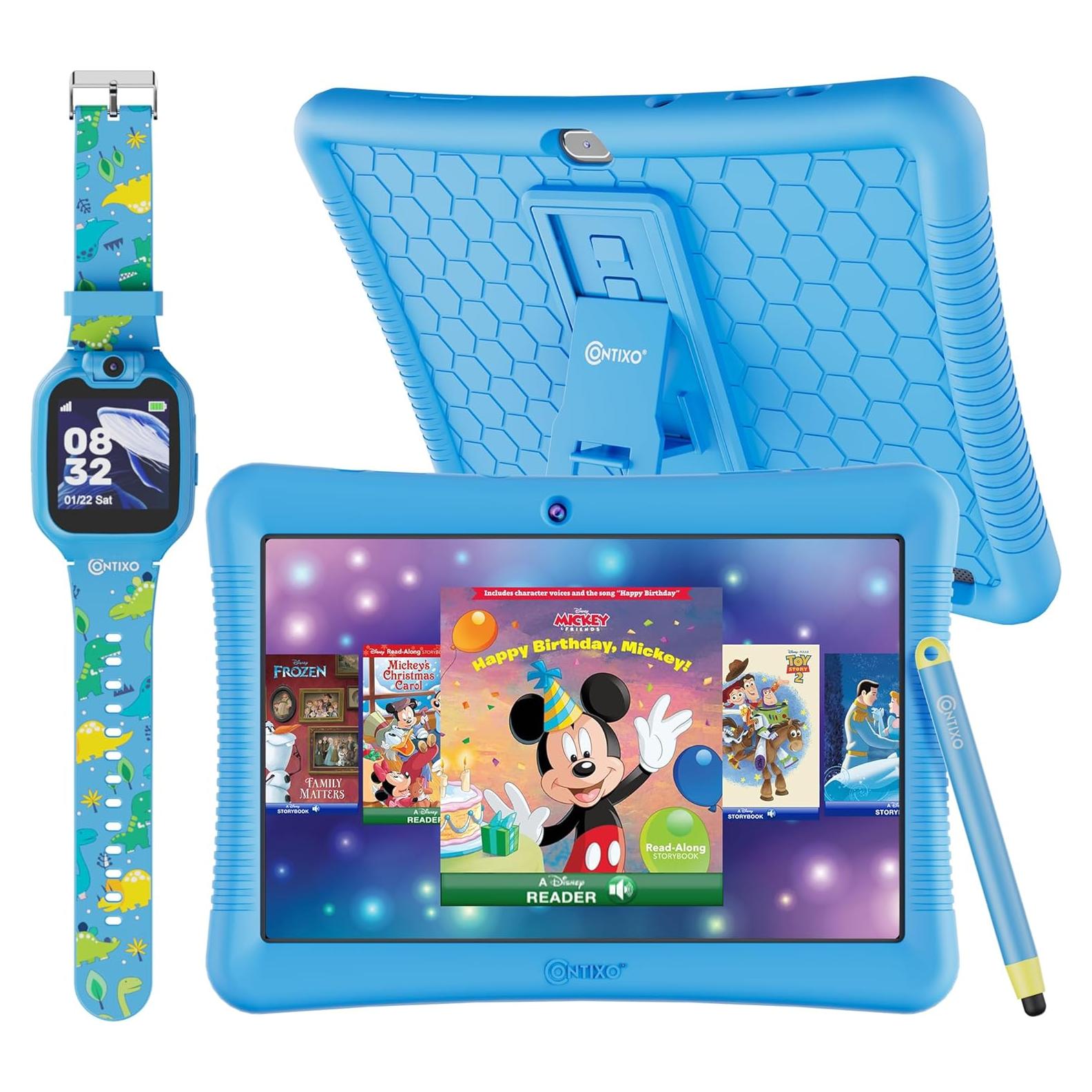 Tableta Contixo K102 10" Android + Reloj KW1 Niños
