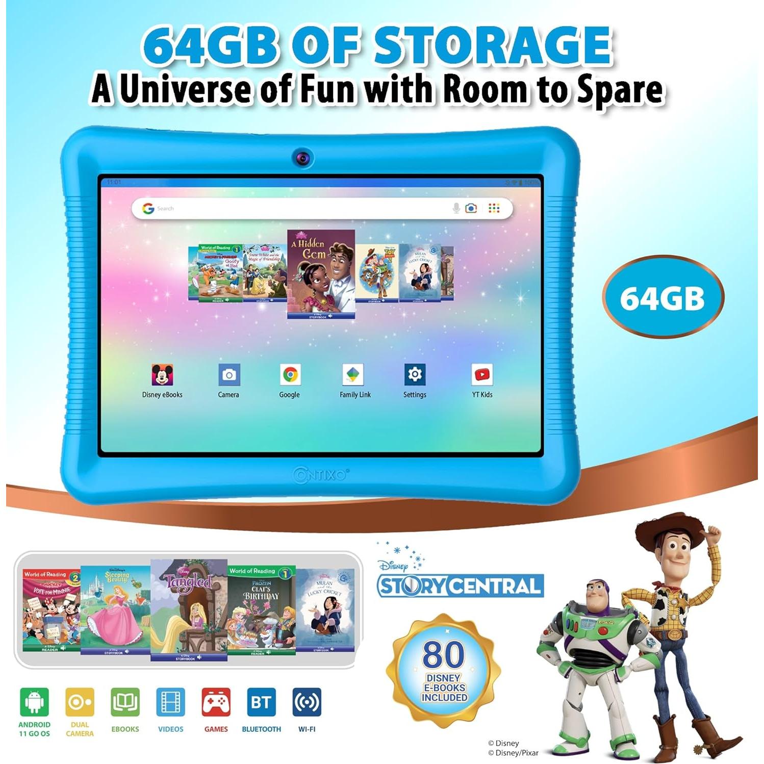 Tableta Contixo K102 10" Android + Reloj KW1 Niños