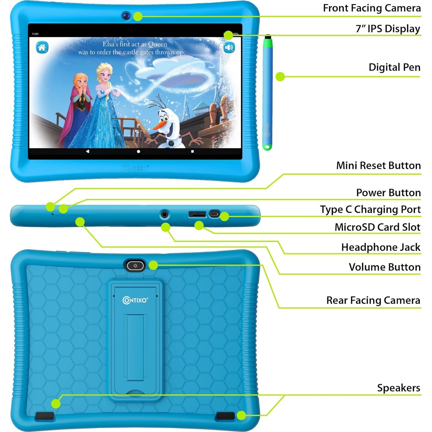 Tableta Contixo K102 10" Android + Reloj KW1 Niños