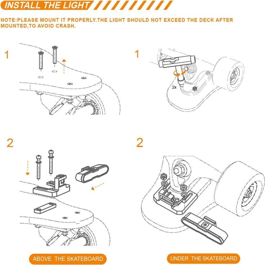 Luces LED IWONDER V2.0 Recargables para Skateboard