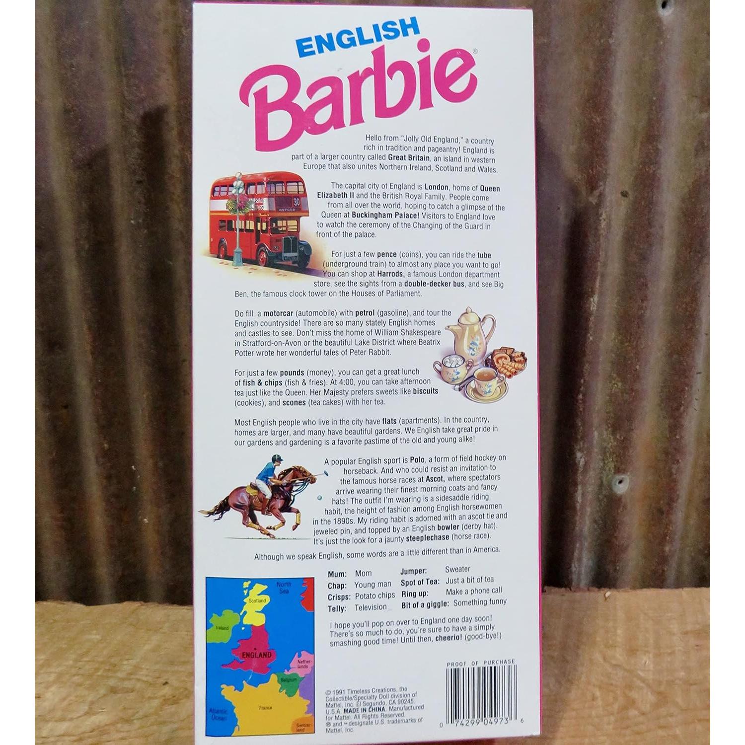 Muñeca Barbie 1991 Inglesa Montar a Caballo Mattel 32.5cm