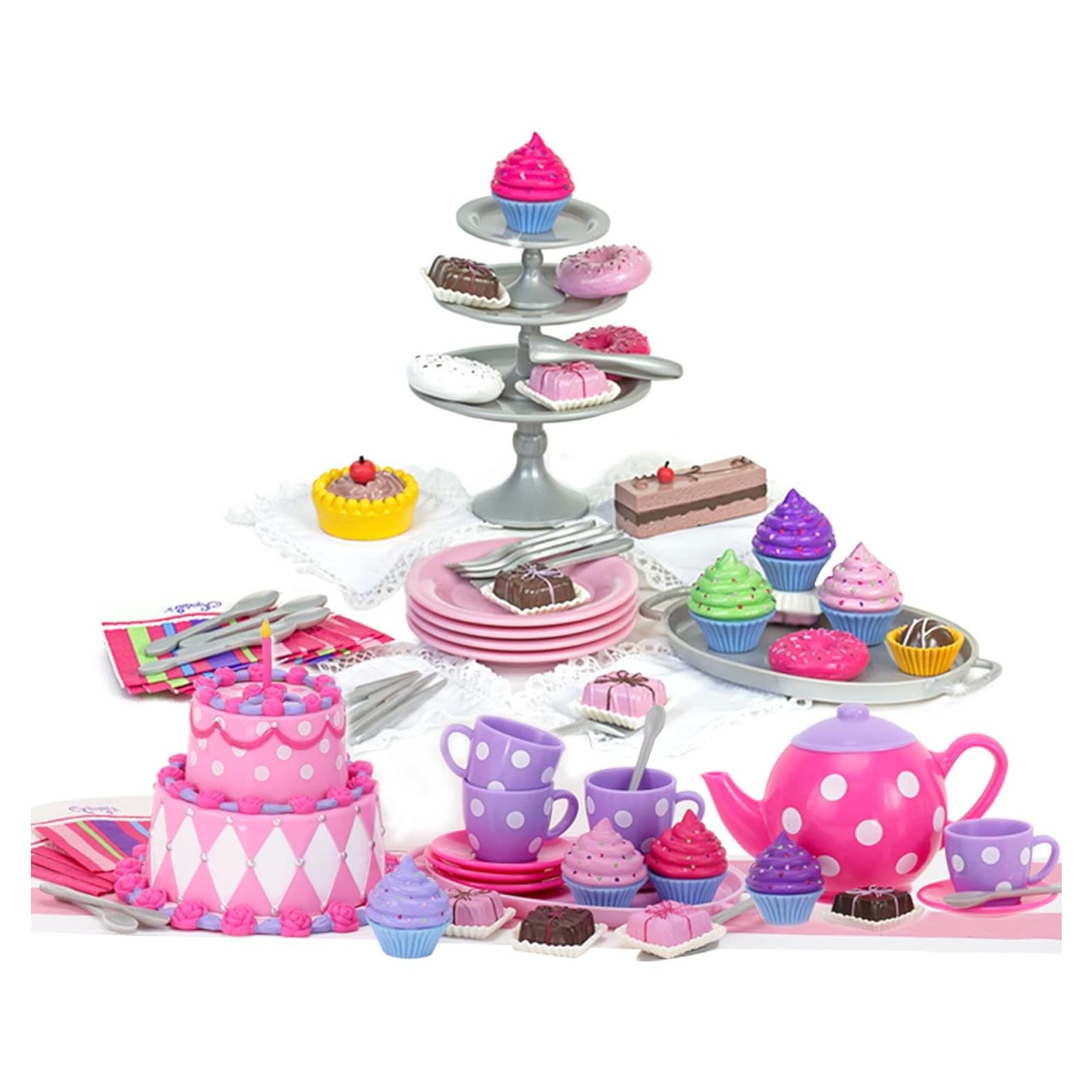 Juego de Fiesta de Té de Postres Sophia 64 Piezas Rosa