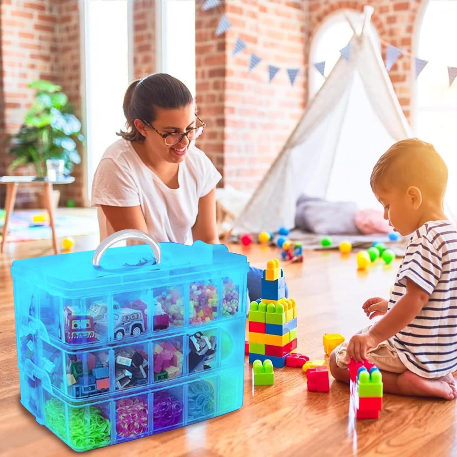 Caja de Almacenamiento WSBXBB Azul 30 Compartimentos para Juguetes