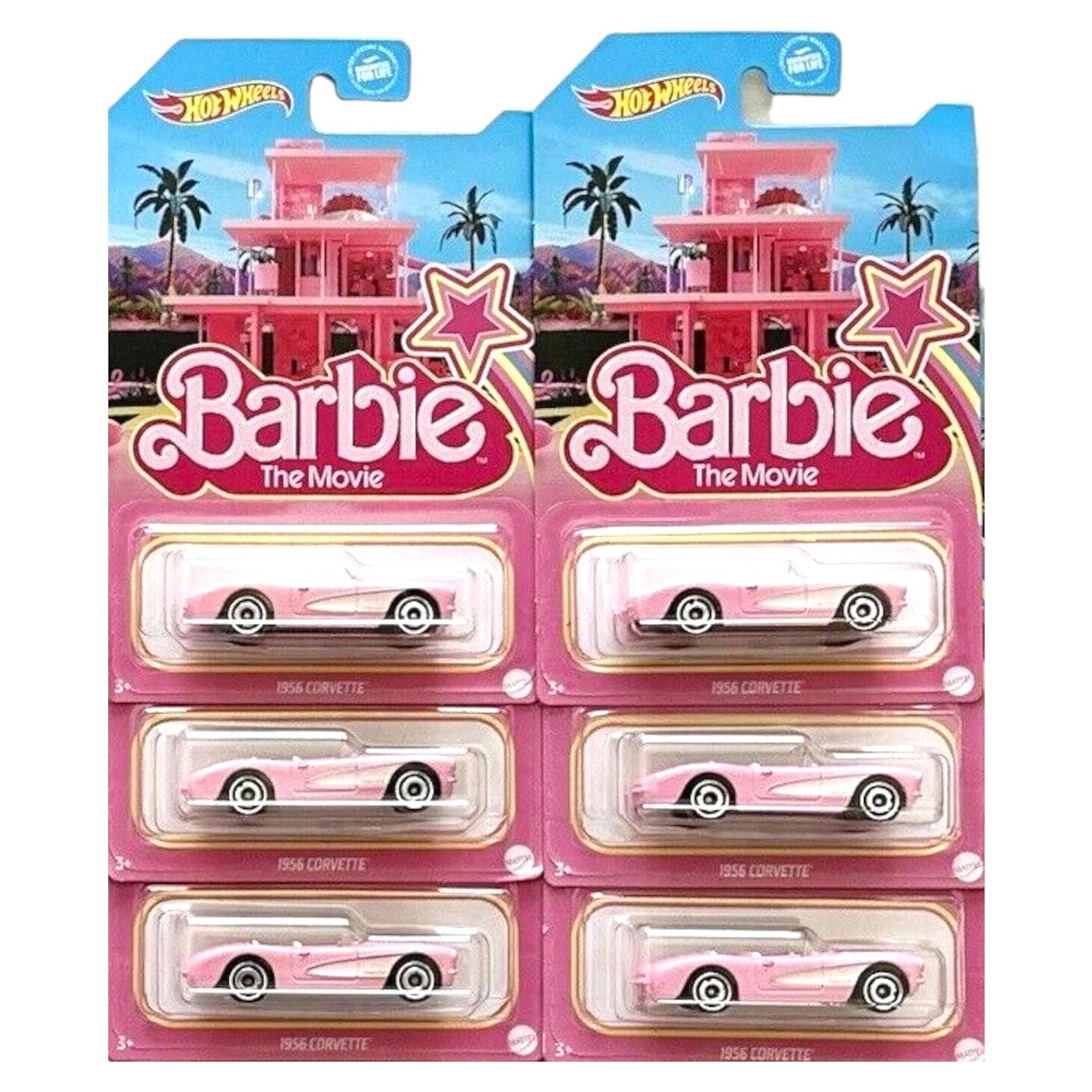 Hot Wheels Vehículo Diecast Barbie 1956 Corvette Paquete 6