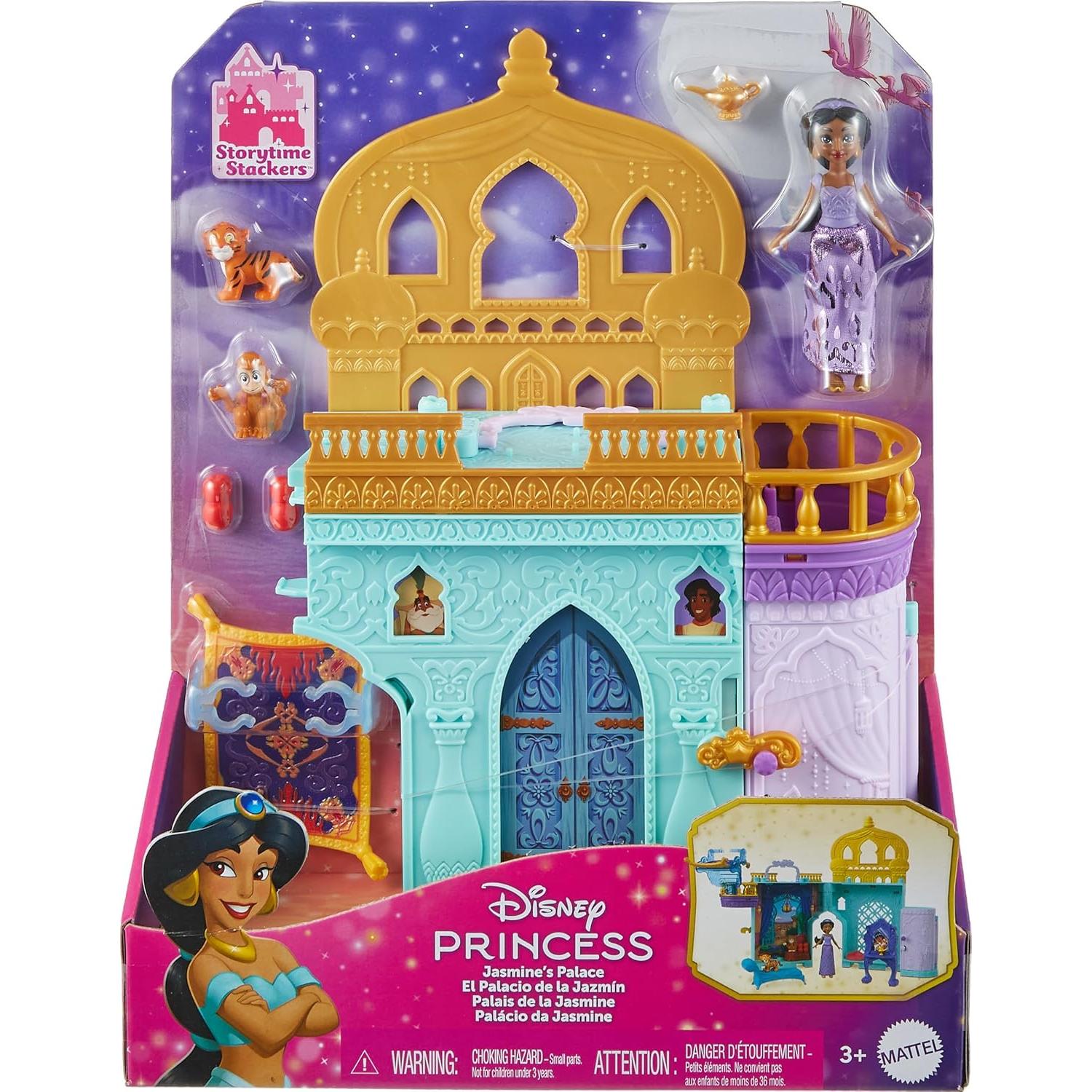 Castillo apilable Jasmine Mattel con muñeca y accesorios