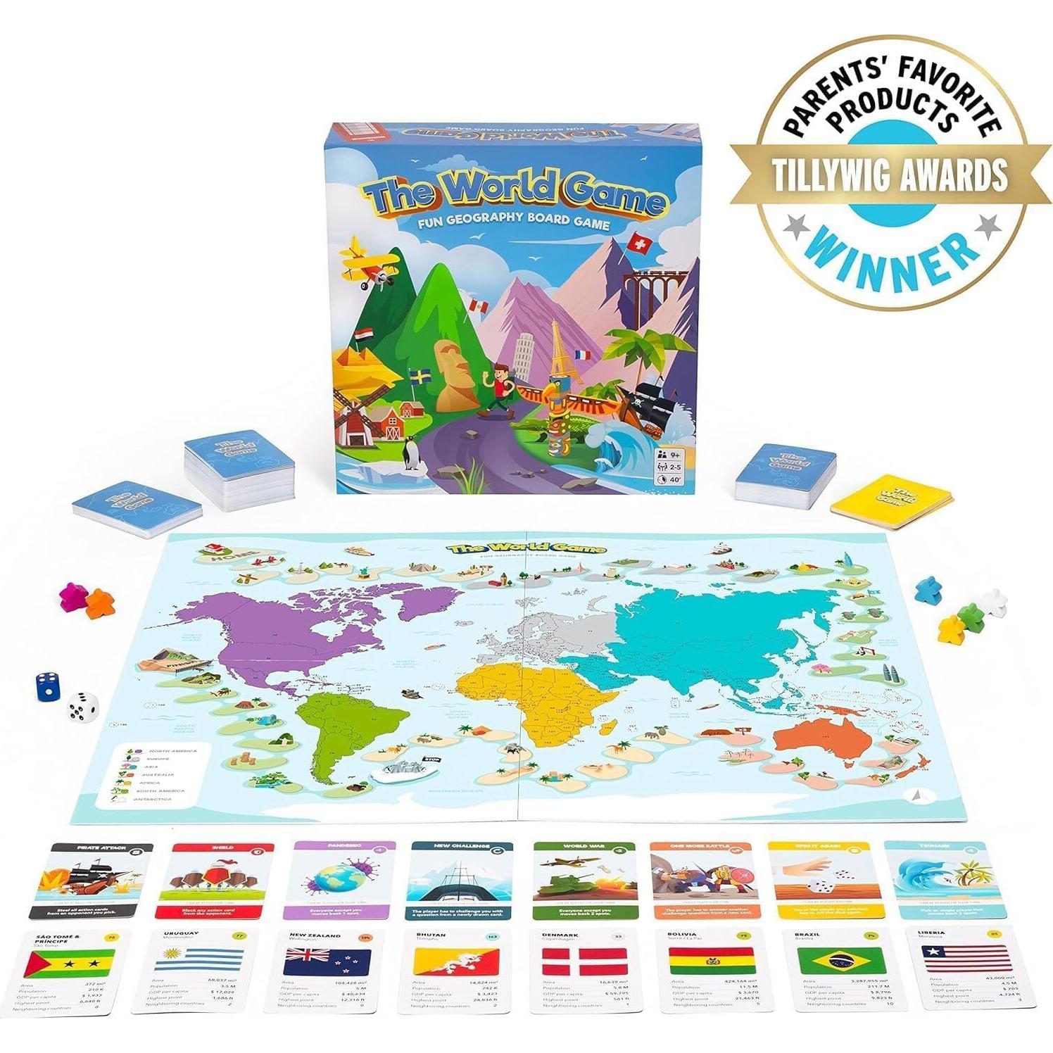 Juego de Mesa de Geografía El Juego del Mundo - 2 a 5 Jugadores