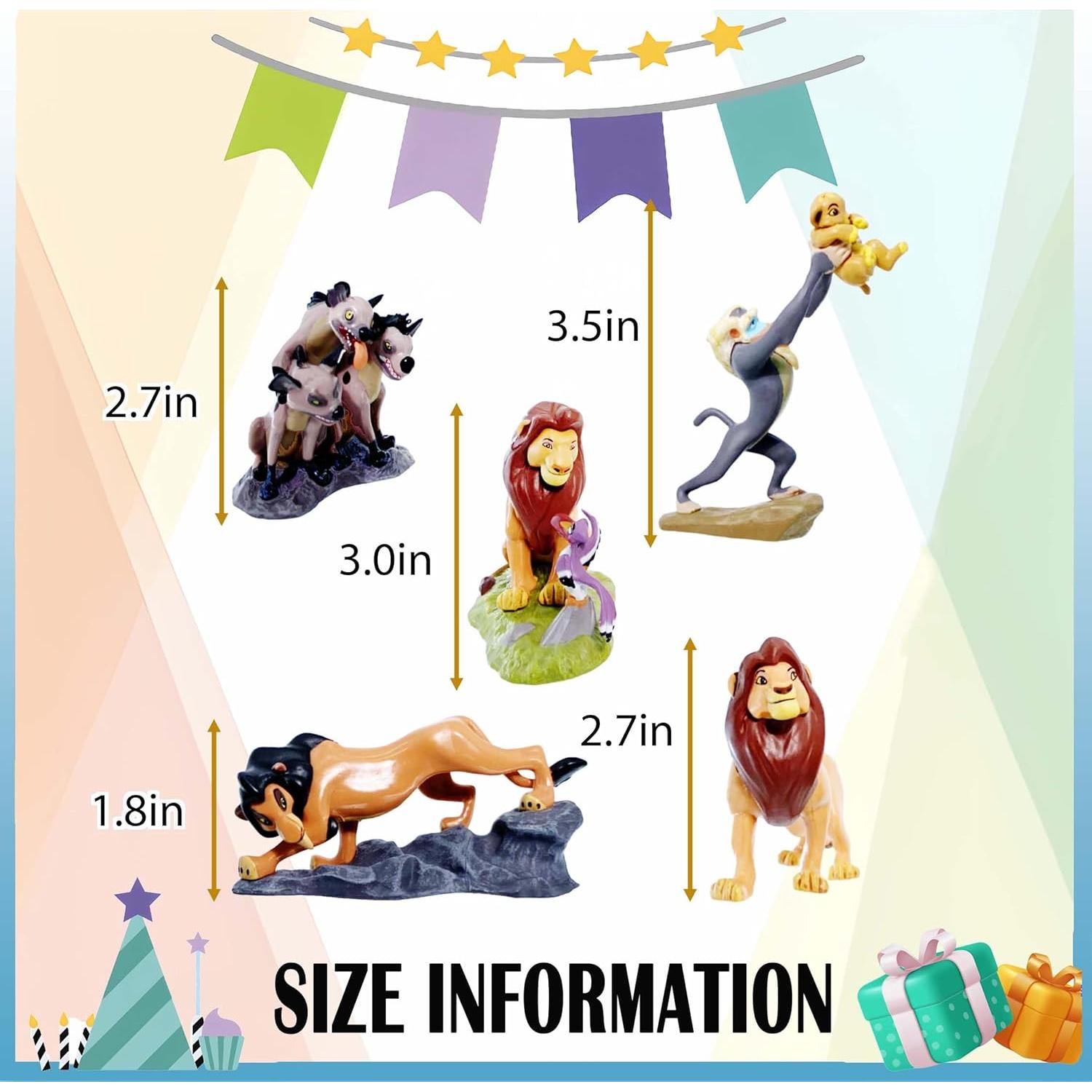 Juego de Figuras de Animales Rey León PVC 10.16 cm 9 Piezas