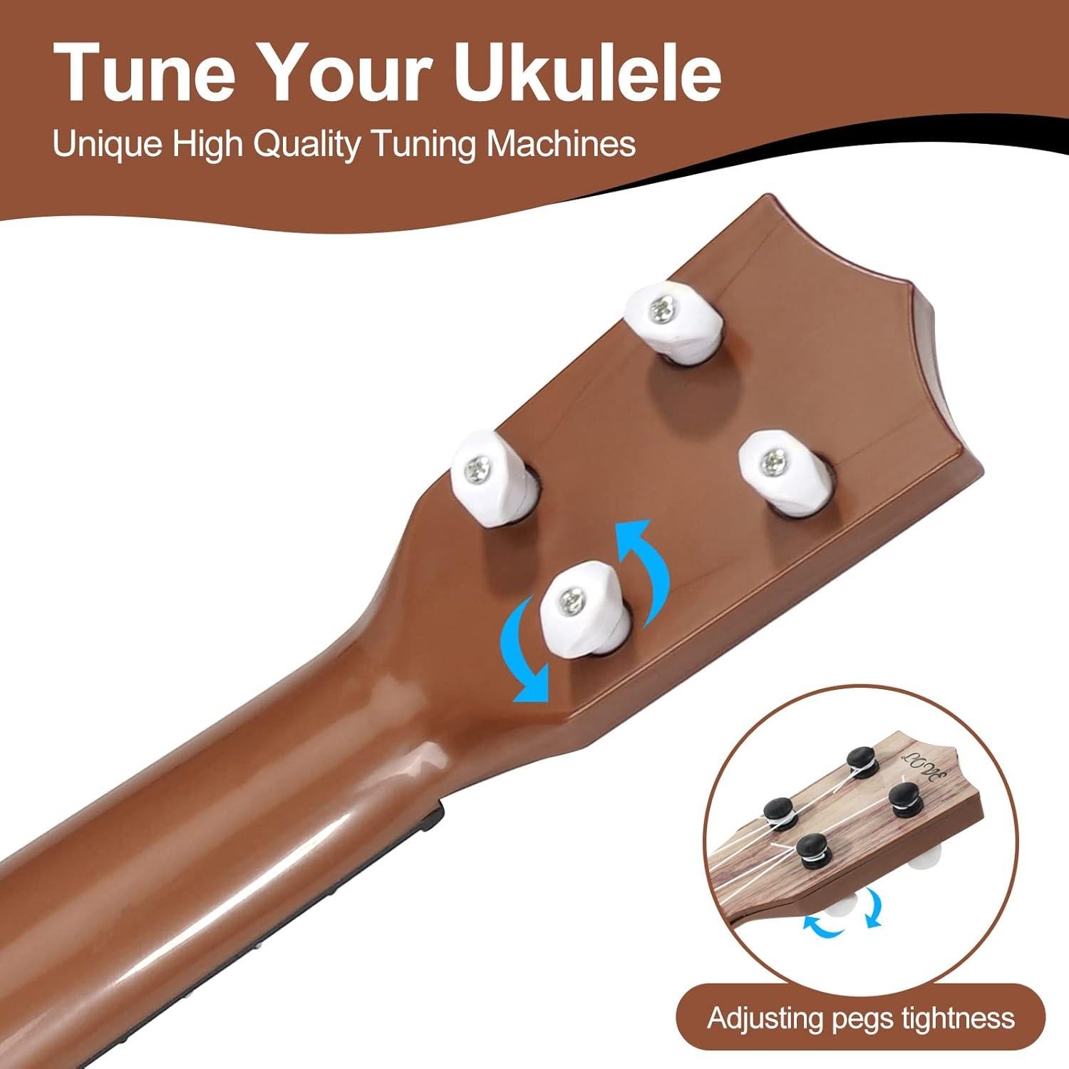 Guitarra Ukulele Raimy 17" Koa para Niños - 4 Cuerdas