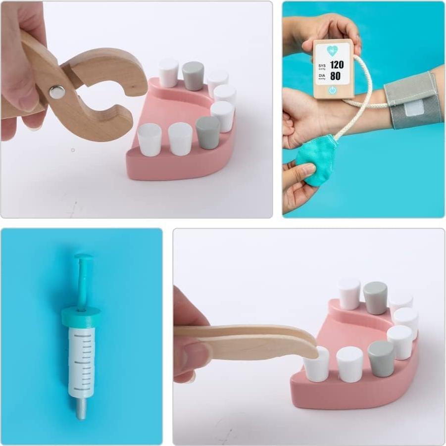 Kit de Doctor de Madera UMU - 18 Piezas para Niños