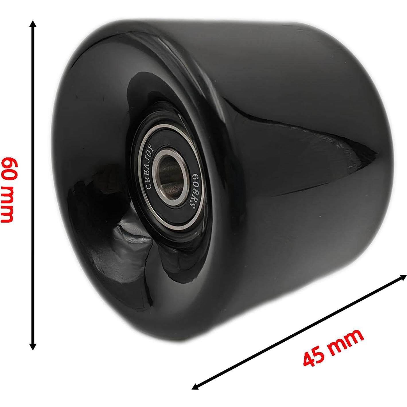 Ruedas de Skateboard CREAJOY 60mm 95A Juego de 4 Negro