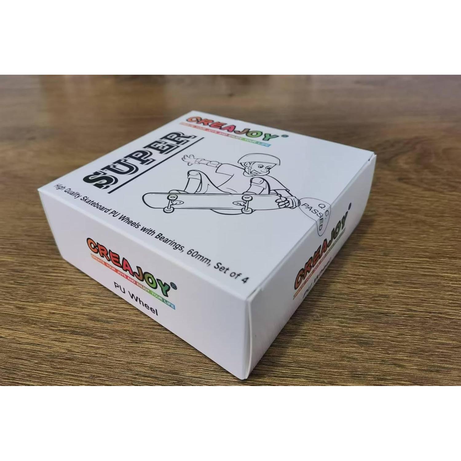 Ruedas de Skateboard CREAJOY 60mm 95A Juego de 4 Negro