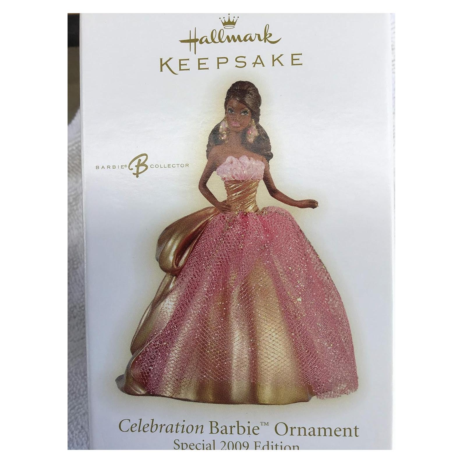 Adorno de Navidad Barbie 2009 Hallmark 10.16 cm Dorado/Rosa
