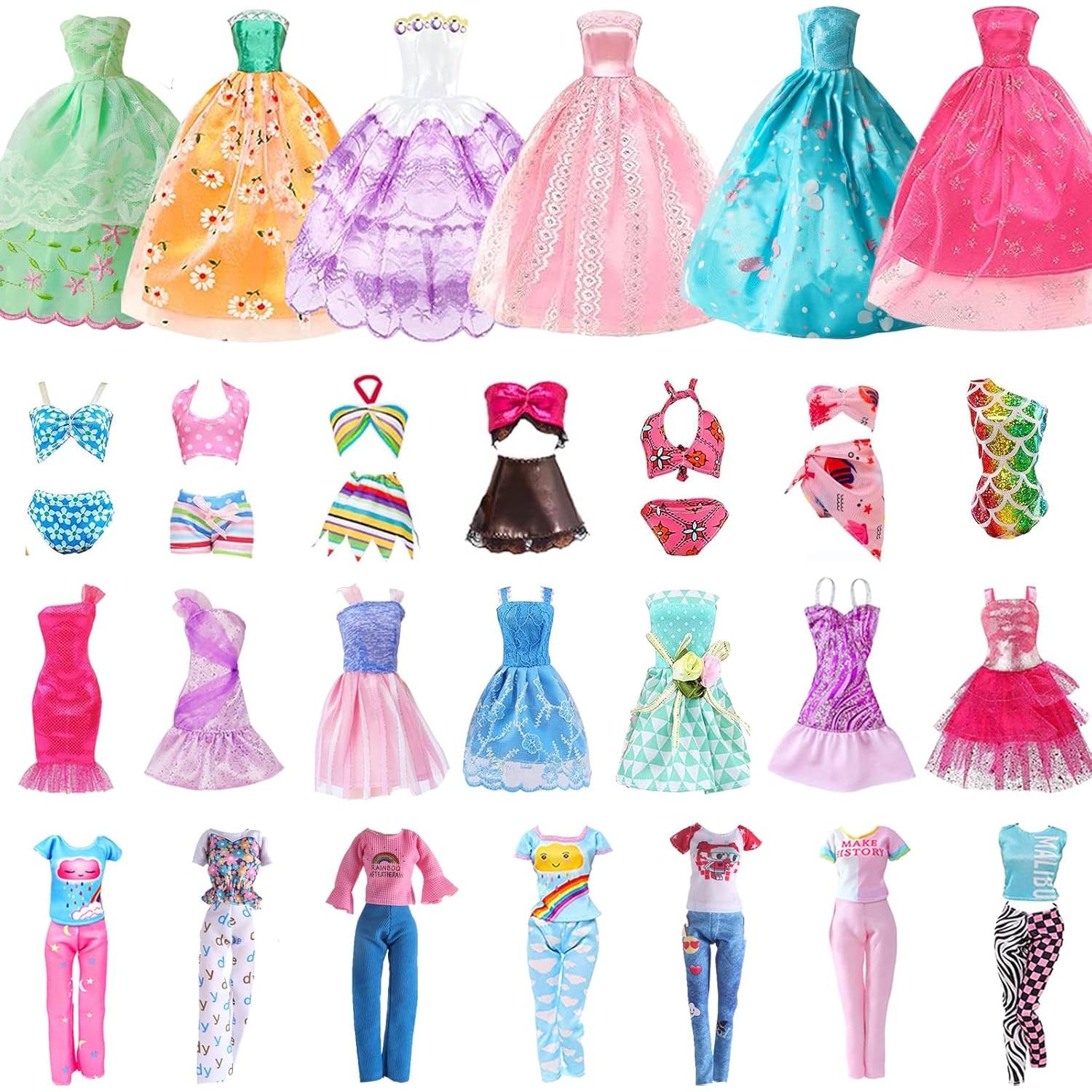 157 Pcs Ropa de Muñeca Vueos con Armario y Accesorios