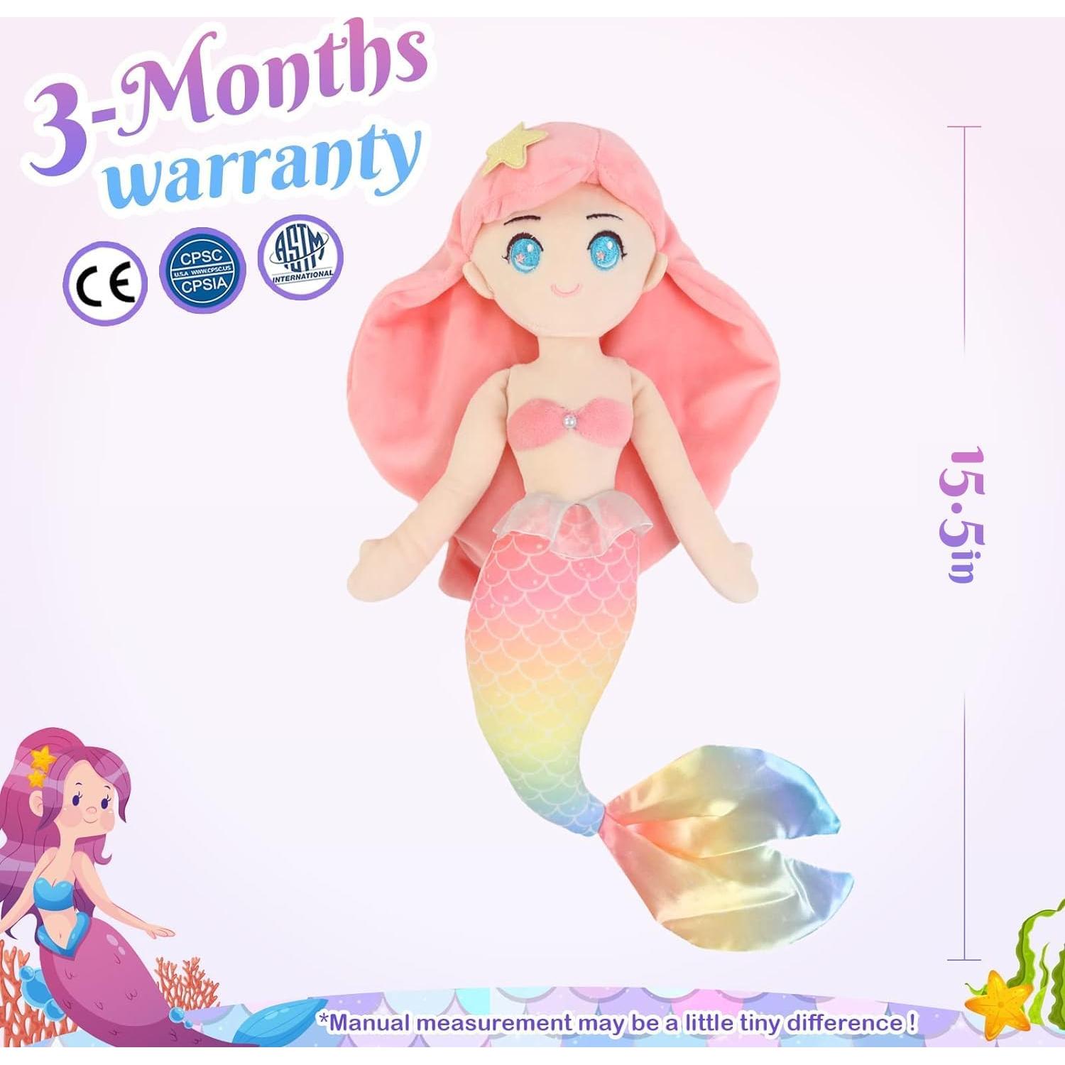 Muñeca de Peluche Sirena Athoinsu Rosa 39 cm Suave