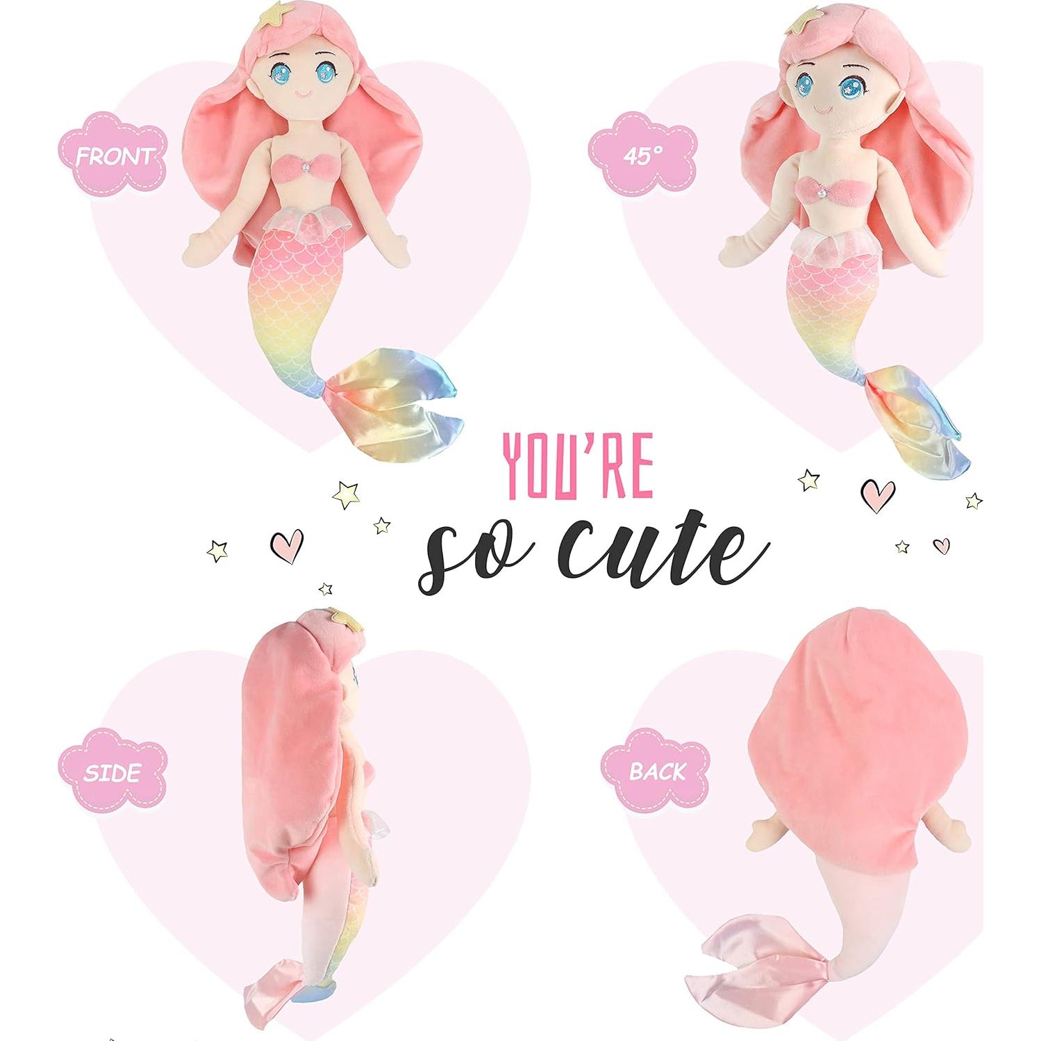 Muñeca de Peluche Sirena Athoinsu Rosa 39 cm Suave