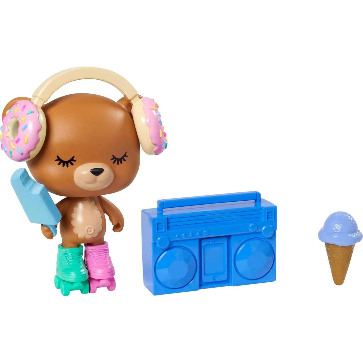 Extra Doll & Accessories with Extra-Long Crimped Pigtails in Pink Sparkly Varsity Jacket with Pet Teddy Bear