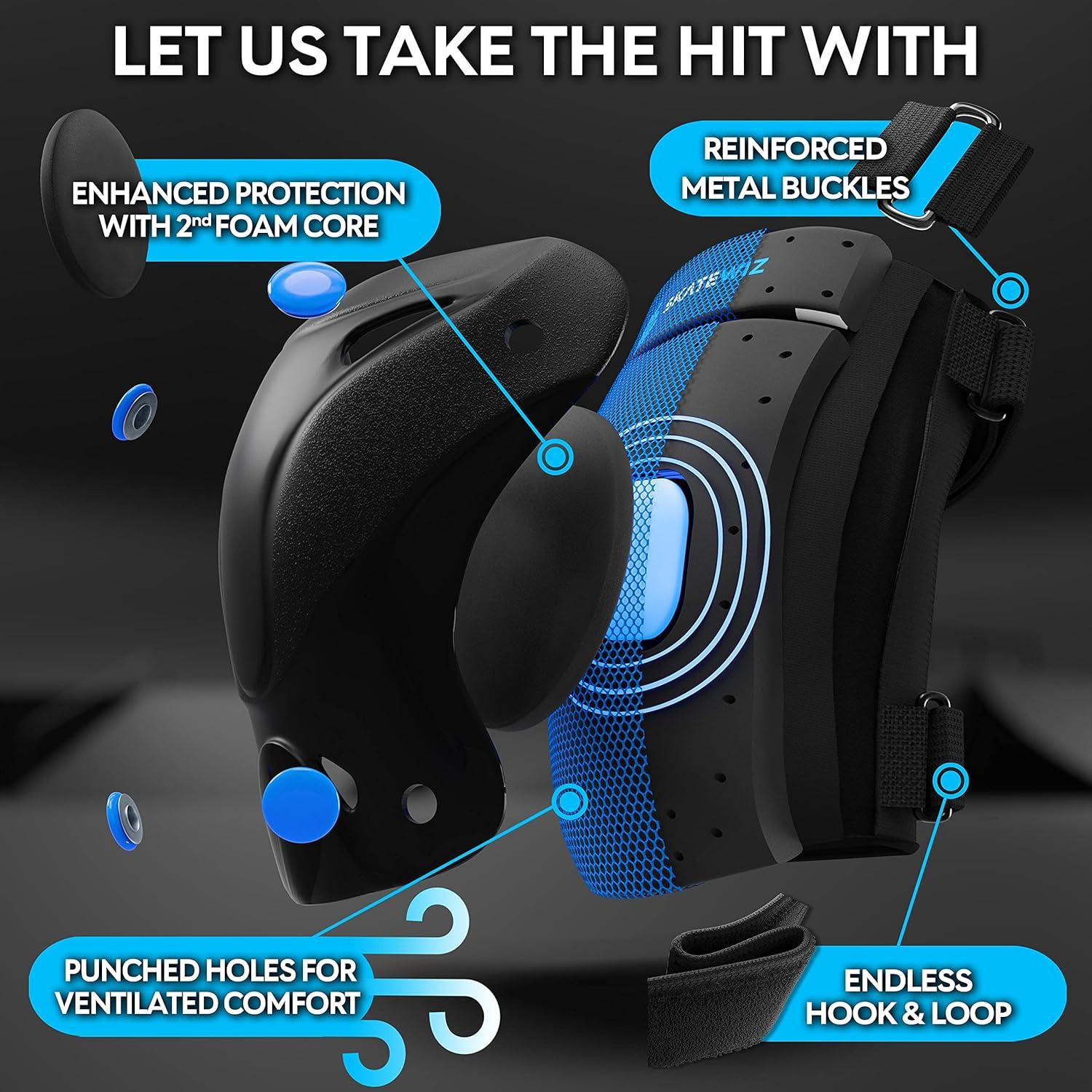 SKATEWIZ Almohadillas de Patinaje 6pc para Niños y Adultos