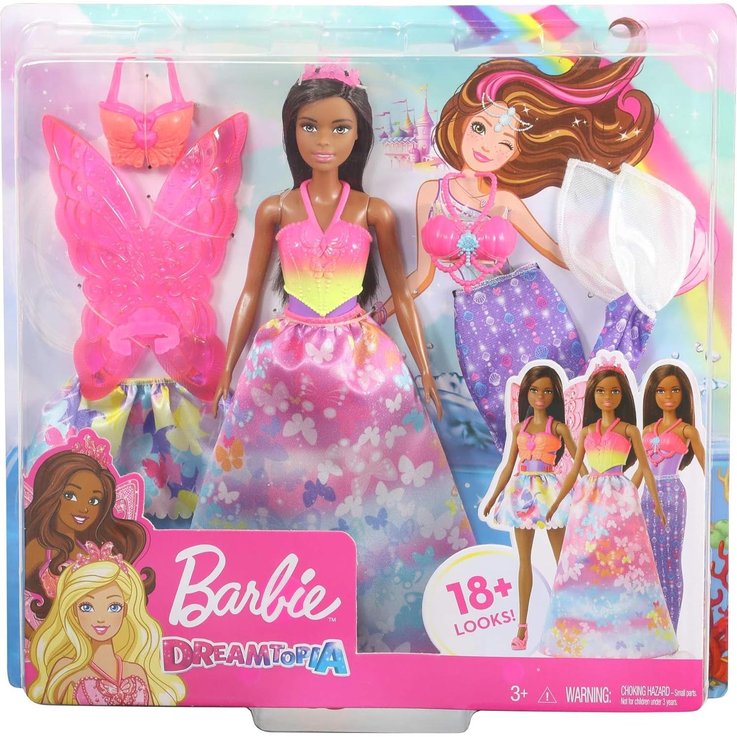 Muñeca Barbie Dreamtopia con 3 Atuendos de Fantasía