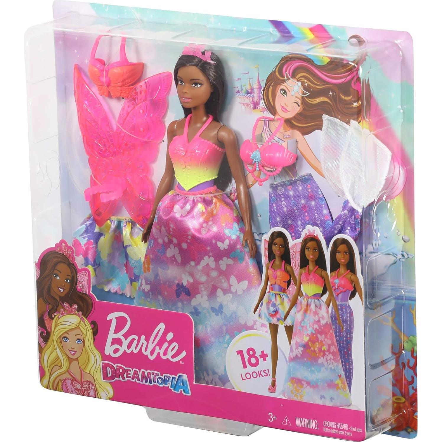 Muñeca Barbie Dreamtopia con 3 Atuendos de Fantasía