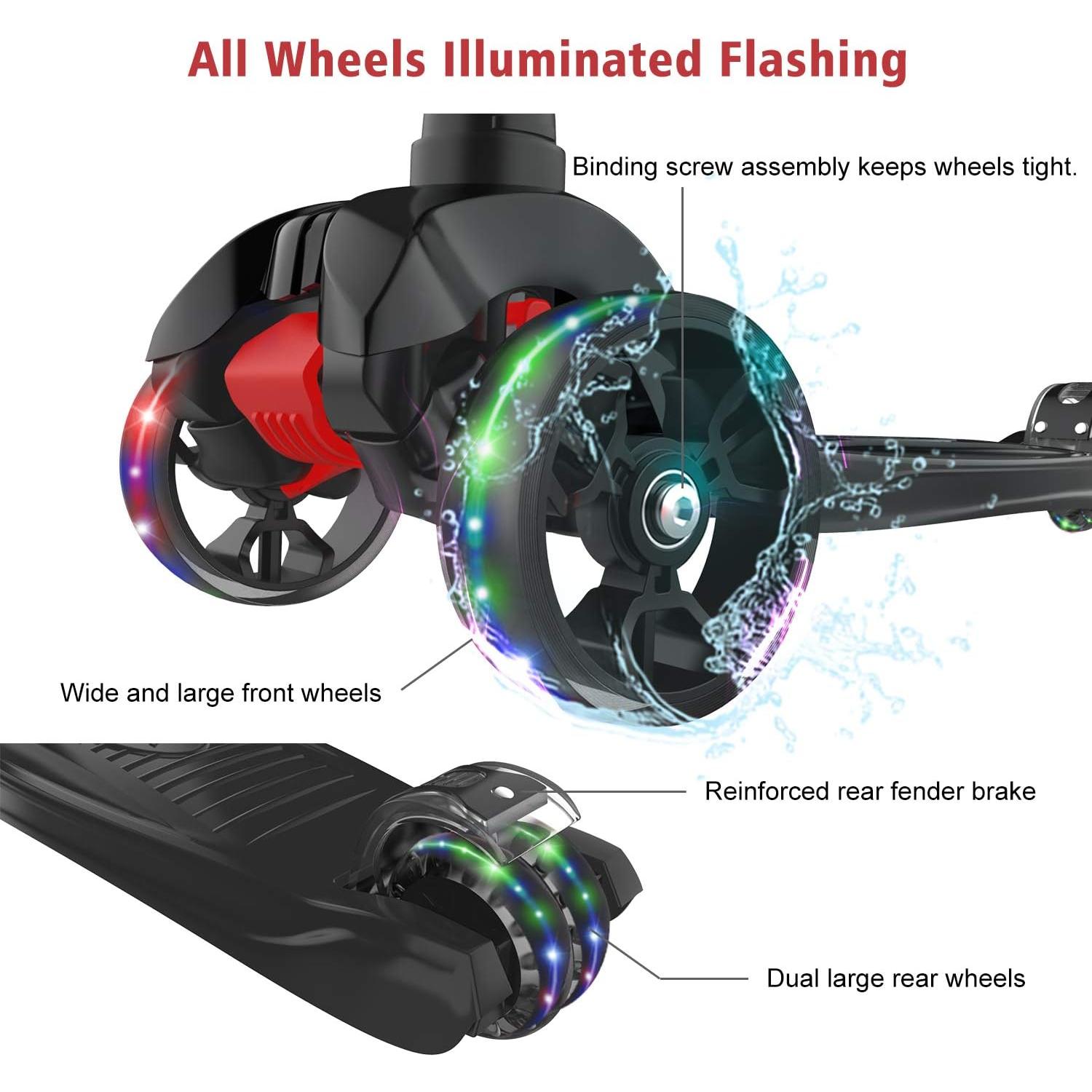 Scooter Allek B02 Ajustable para Niños 3-12 Años Negro