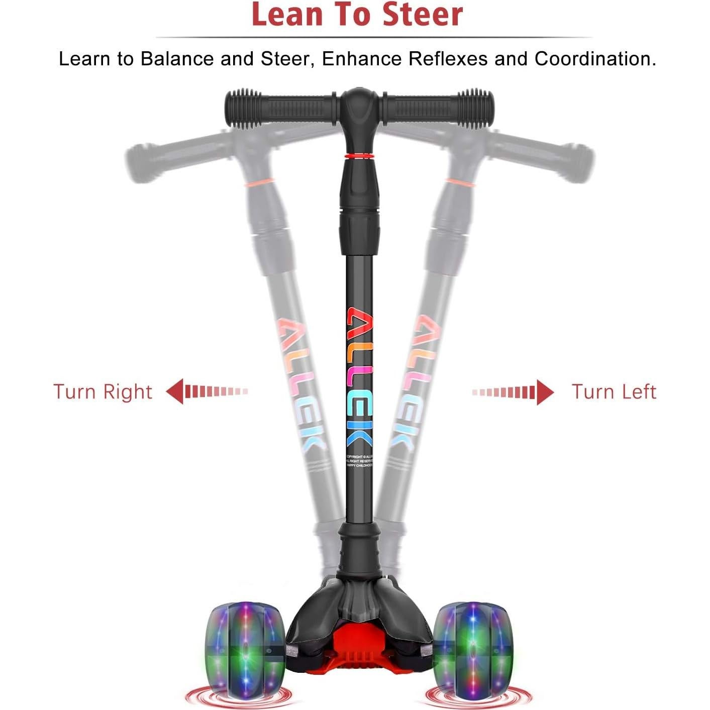 Scooter Allek B02 Ajustable para Niños 3-12 Años Negro