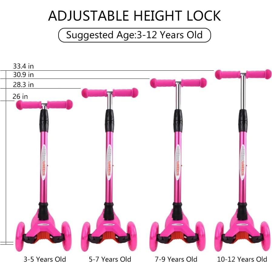 Scooter ChromeWheels Rosa 3 Ruedas Ajustable 59.87 kg