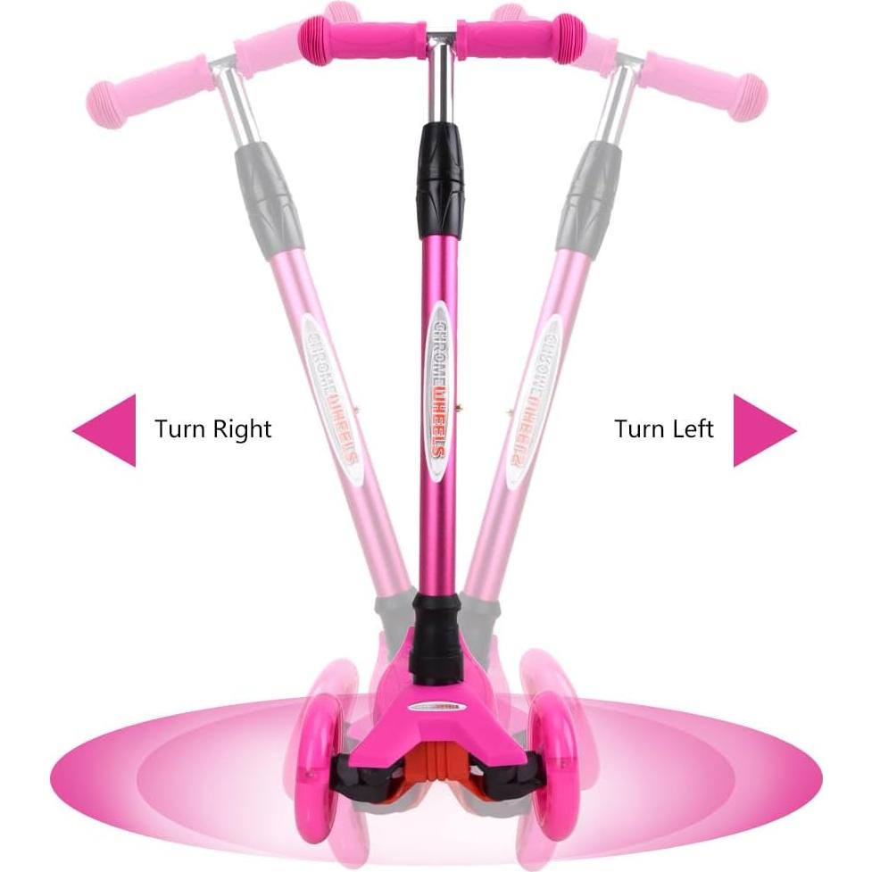 Scooter ChromeWheels Rosa 3 Ruedas Ajustable 59.87 kg