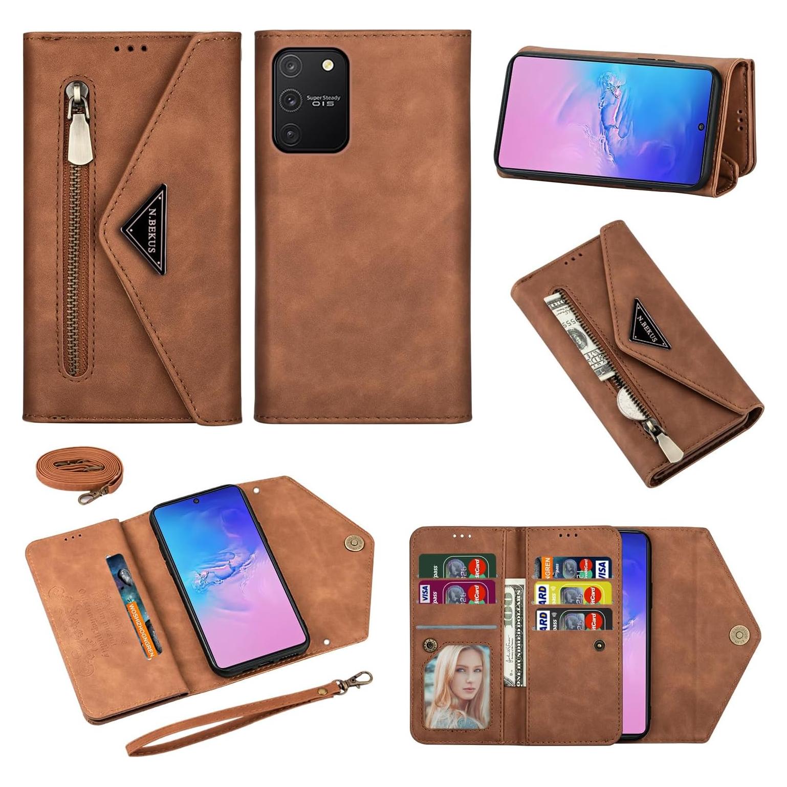 Funda de Billetera Furiet para Samsung Galaxy S10 Lite Marrón