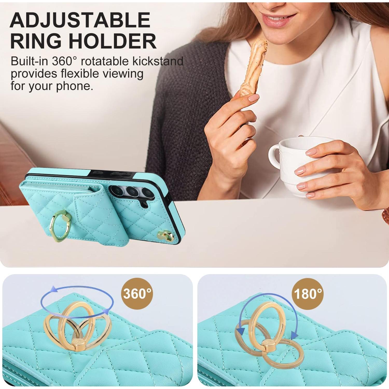 Funda Asuwish para Samsung Galaxy S24 Plus con billetera