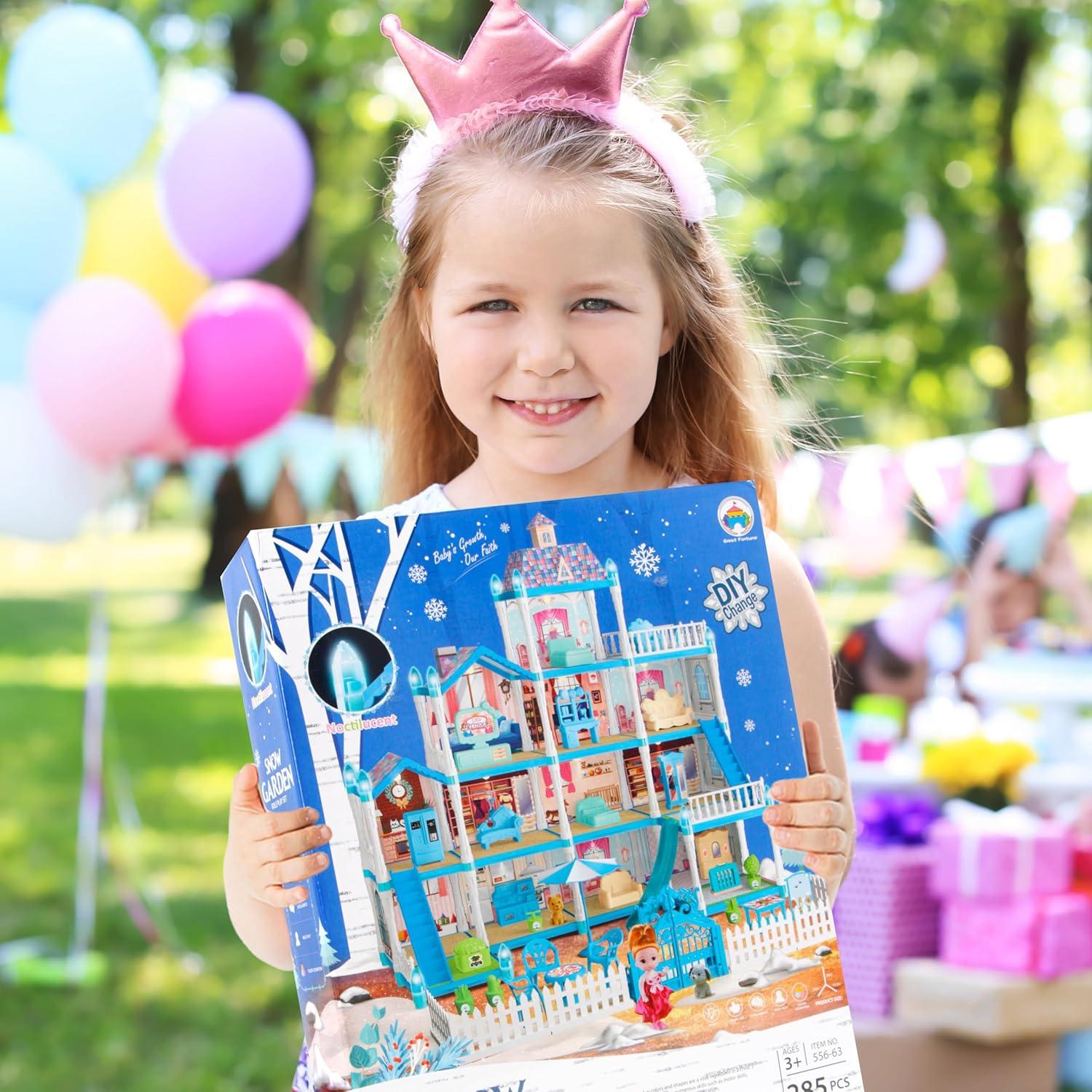 Casa de Muñecas OCTERIC 13 Habitaciones con LED 65x60cm