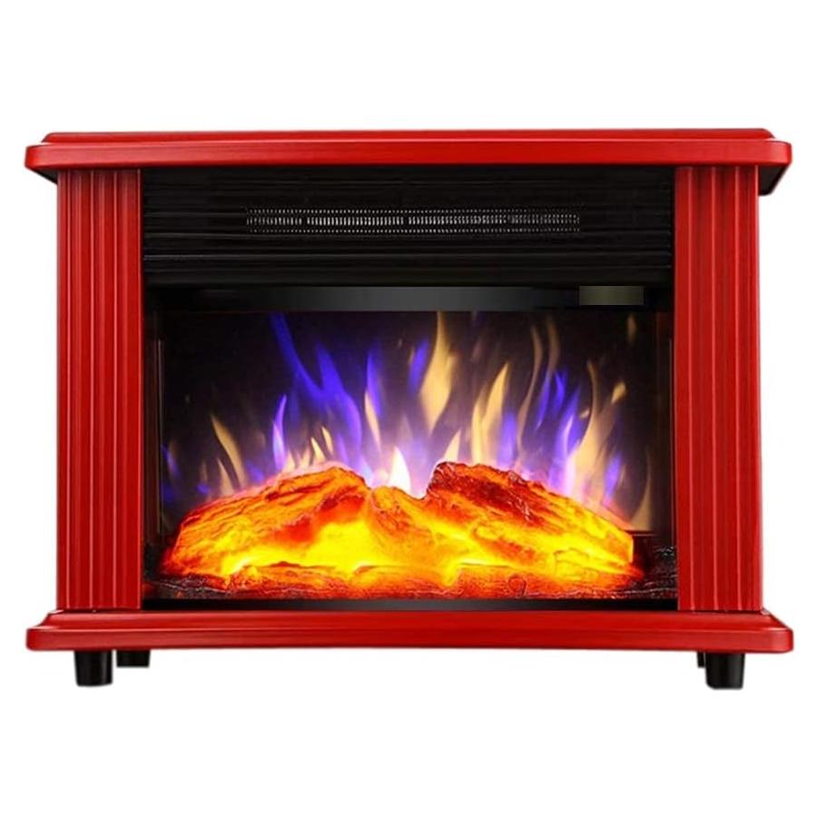 Chimenea eléctrica sdneNest 900-1800W con efecto llama rojo