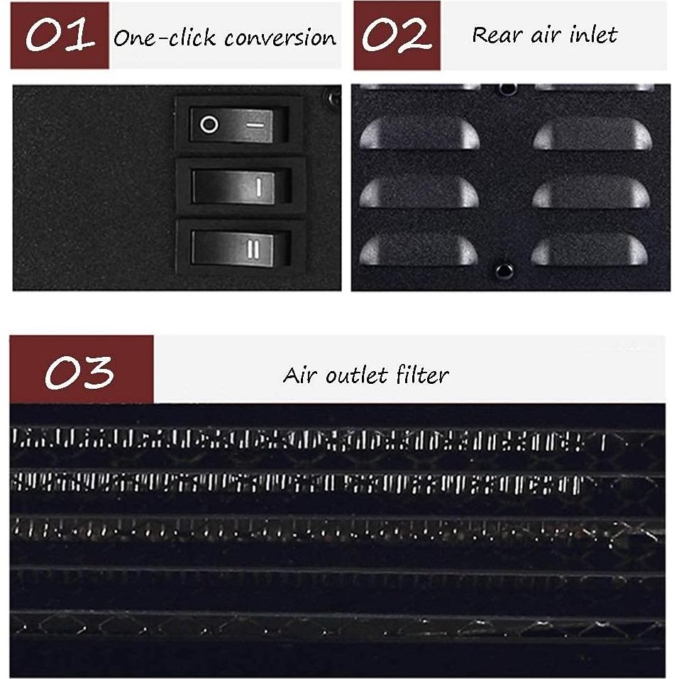 Chimenea eléctrica sdneNest 900-1800W con efecto llama rojo