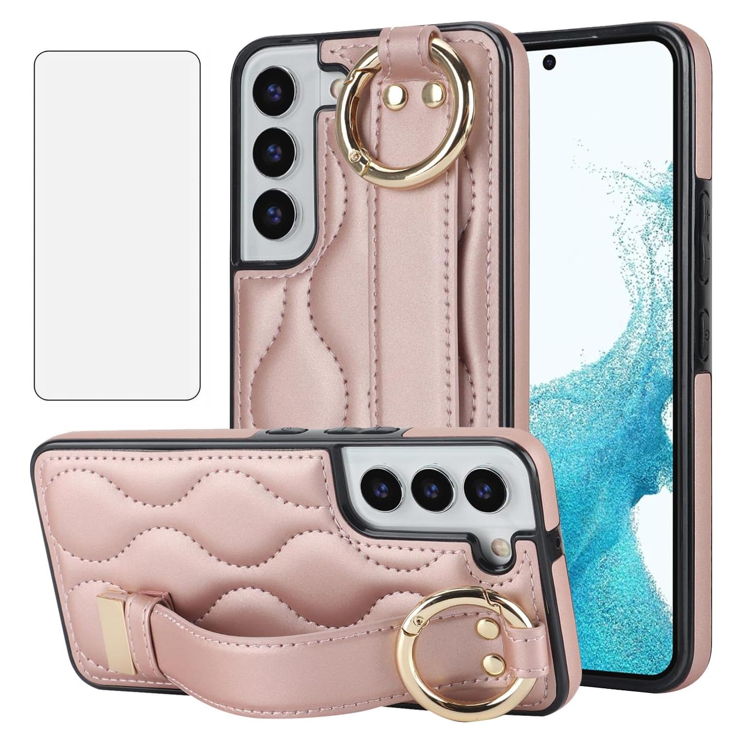 Funda Asuwish para Samsung Galaxy S22 Plus 5G Oro Rosa